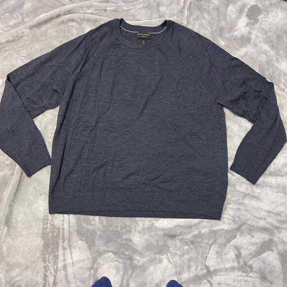 Banana Republic Sweater Men's 2XL Tall Navy 100% Merino Wool Crew Neck - Picture 1 of 5